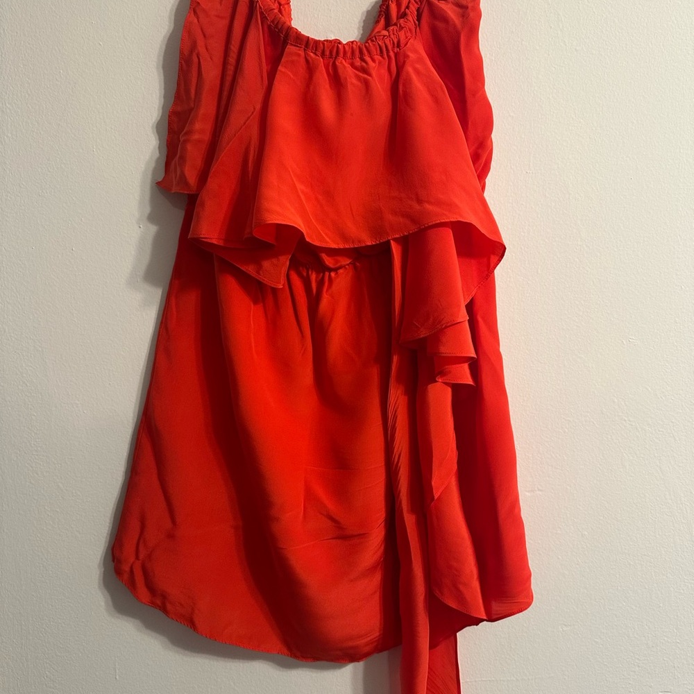Haute Hippie Red Ruffle Tiered Dress